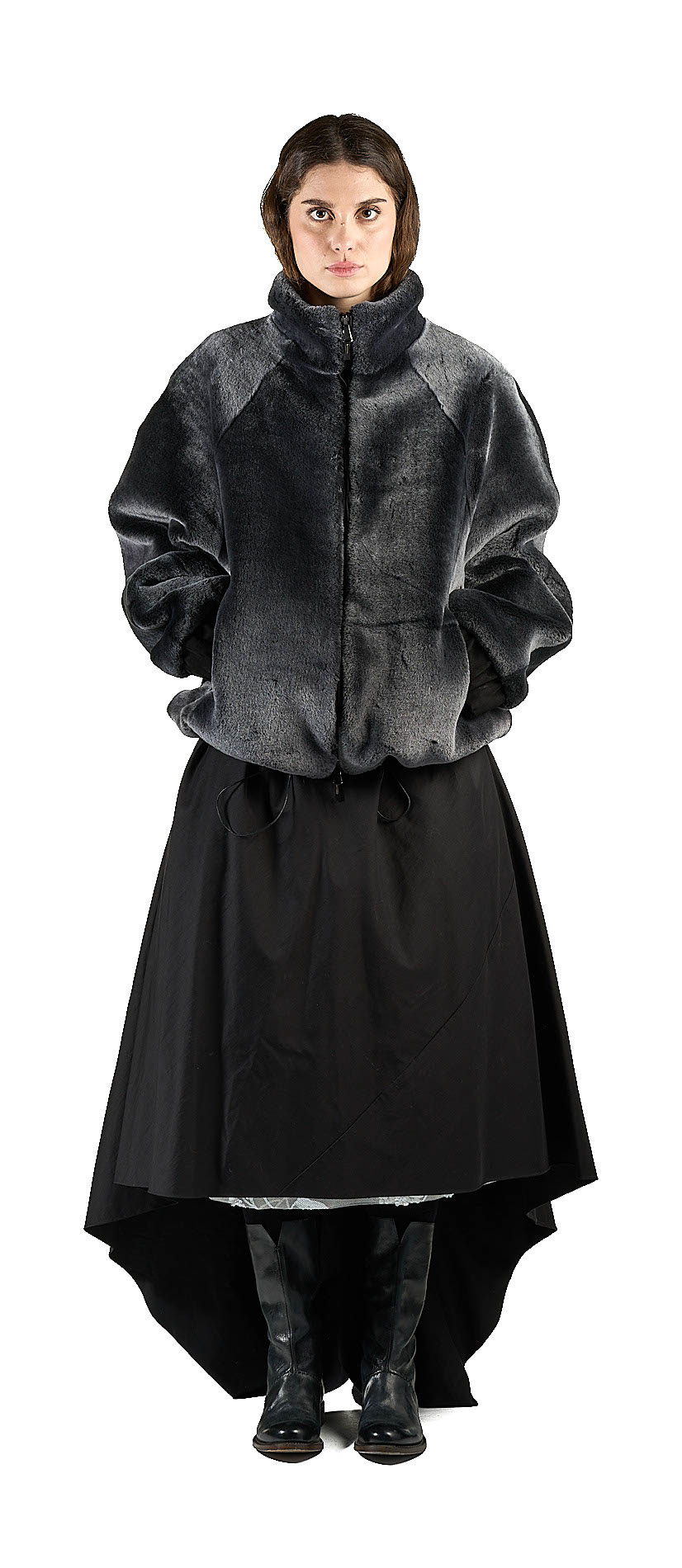 DANIELE BASTA LEATHER AND SILVER JACKET
